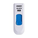 (まとめ)アドテック USB2.0スライド式フラッシュメモリ 8GB ホワイト/ブルー AD-USTW8G-U2R 1セット(10個)〔×3セット〕(2)