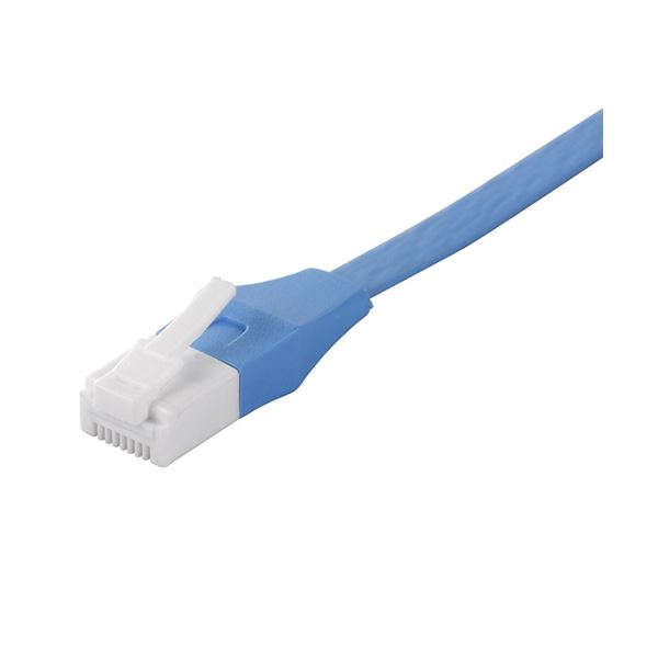 （まとめ） バッファローツメの折れないLANケーブル カテゴリー6a ストレート フラットタイプ ブルー 2m BSLS6AFU20BL 1本 〔×5セット〕 【北海道・沖縄・離島配送不可】