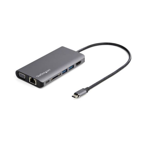 StarTech.com USB Type-C マルチ変換アダプタ ブラック＆スペースグレー DKT30CHVAUSP1個 【北海道・沖縄・離島配送不可】