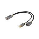 StarTech.com ディスプレイ変換ケーブル 30cm グレー 128-HDMI-DISPLAYPORT 1個 【北海道・沖縄・離島配送不可】(2)