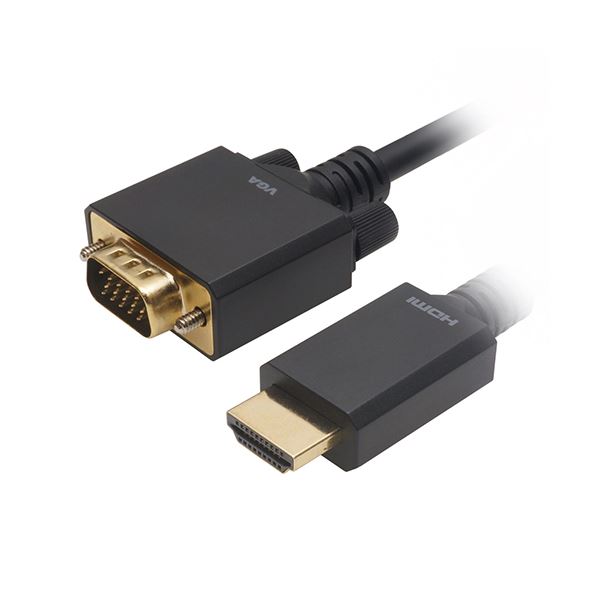 〔3セット〕 ホーリック HDMI→VGA変換ケーブル 2m HAVG20-709BBX3 【北海道・沖縄・離島配送不可】