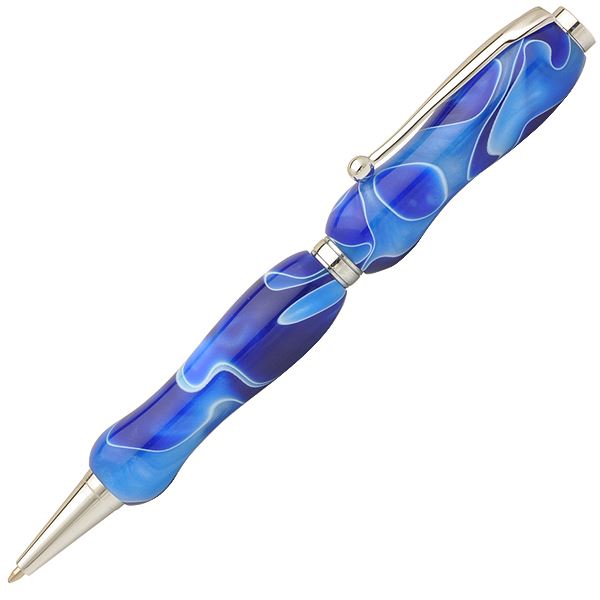 日本製 アクリルボールペン Marble Pen〔クロスタイプ/芯：0.7mm〕シーブルー/Blue【代引不可】