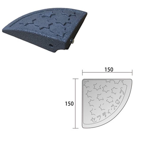 〔4セット〕段差スロープ/セフティスロープ 〔コーナー 端〕 グレー SC-050 W150×D150×H45mm 耐荷重：6..