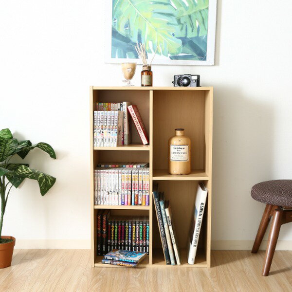 シンプルテイスト フリーボックス/収納棚 〔メープル〕 幅59cm 収納枠5マス 【代引不可】【北海道・沖縄・離島配送不可】