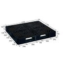 ブラックパレット/樹脂パレット 〔J-D4・1211〕 メッシュ構造 再生材利用【代引不可】【北海道・沖縄・離島配送不可】