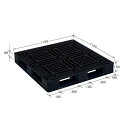 樹脂パレット/軽量パレット 〔JL-D4・1111G〕 ブラック 材質:再生PP 安全設計【代引不可】【北海道・沖縄・離島配送不可】