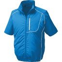 ポリエステル製半袖空調服 BP500S リチウムバッテリーセット 〔カラー:ブルー×ホワイト サイズ:XL〕【代引不可】【北海道・沖縄・離島配送不可】