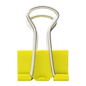 （まとめ） TANOSEE ダブルクリップ 中 口幅25mm イエロー 1箱（10個） 〔×50セット〕【代引不可】【北..