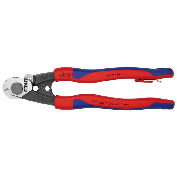 KNIPEX（クニペックス）9562-190TBK ワイヤーロープカッター 落下防止（BK）【代引不可】【北海道・沖縄・離島配送不可】