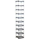 スリムシューズラック/靴収納棚 〔10段 グレー〕 幅29.7cm×奥行30.5cm×高さ166cm 日本製 【代引不可】【北海道・沖縄・離島配送不可】