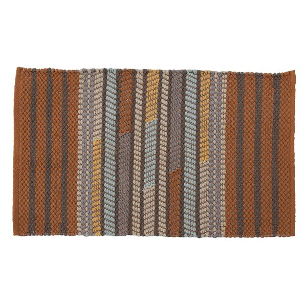 ミニラグマット/絨毯 〔75cm×45cm〕 長方形 コットン製 裏面：スベリ止め加工 TTR-109A【代引不可】【北海道・沖縄・離島配送不可】