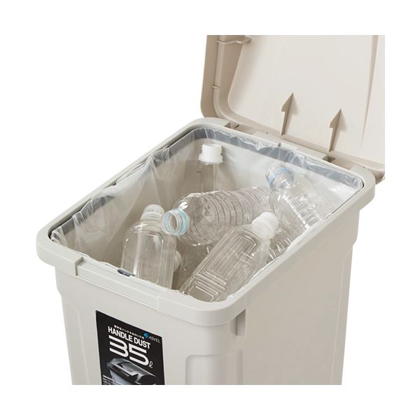 (まとめ) アスベル SPハンドル付ダストボックス 45L グリーン 1個 〔×2セット〕【代引不可】【北海道・沖縄・離島配送不可】 [3]