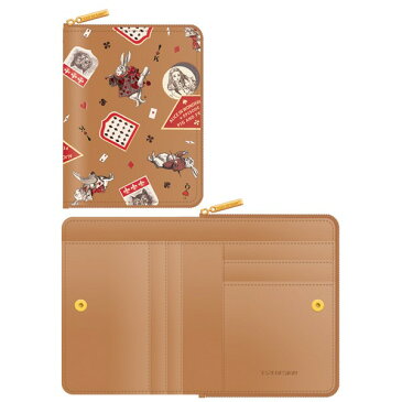 【送料無料】7321Design(7321デザイン) 可愛いギフトボックスに入った小銭入れ付ミニ財布/アリス/ラベル(ベージュ)【代引不可】