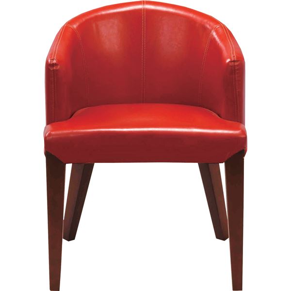 レトロ調ダイニングチェア/リビングチェア 〔座面高44cm〕 レッド HOC-55RD【代引不可】【北海道・沖縄・離島配送不可】