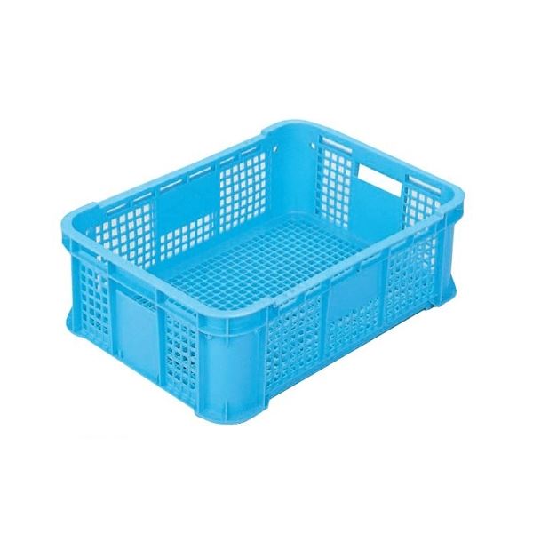 リステナー/網目コンテナボックス 〔MB-34〕 ブルー メッシュ構造 〔みかん 果物 野菜等収穫 保管 保存 物流〕【代引不可】【北海道・沖縄・離島配送不可】