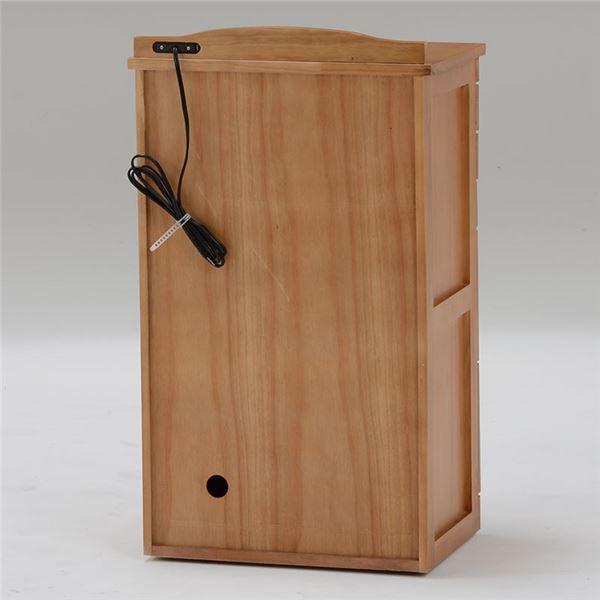 多引き出しFAX台(サイドボード/電話台) 幅48cm 木製 二口コンセント/鍵/隠しキャスター付き ライトブラウン 【代引不可】【北海道・沖縄・離島配送不可】 [3]