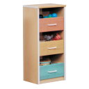 オープンチェスト(子供部屋家具) 〔3段〕 木製(天然木) 幅40cm×奥行34cm 日本製 ナチュラル 〔ANJU〕あんじゅ 〔完成品〕【代引不可】【北海道・沖縄・離島配送不可】