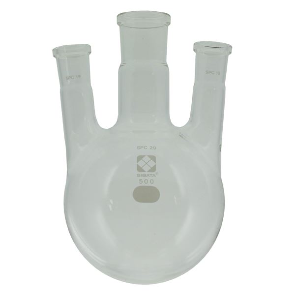 〔柴田科学〕SPC三口丸底フラスコ 300mL【代引不可】【北海道・沖縄・離島配送不可】