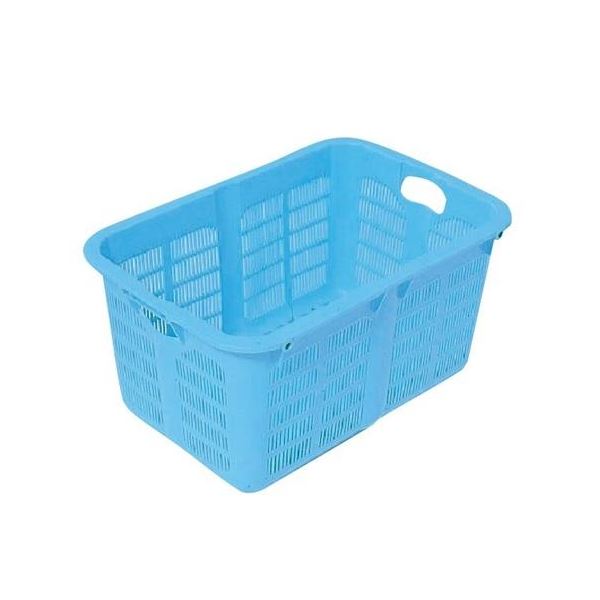プラスケット/網目ボックス 〔No.500 金具付き〕 ブルー スタッキング金具使用時：段積み可【代引不可】【北海道・沖縄・離島配送不可】