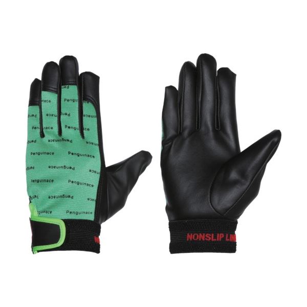 (まとめ) ペンギンエースジャパン ノンスリップエレカー 黒 M グリーン PA-2122 1双 〔×3セット〕