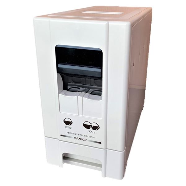 幅19cm米びつ コンパクトライスディスペンサー（6kg収納 無洗米兼用） 19cm幅コンパクトタイプ マイルドホワイト【代引不可】【北海道・沖縄・離島配送不可】