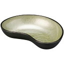 8寸 松笠盛鉢/和食器 〔グリーン雲天黒 裏黒乾漆塗 A〕 239mm×170mm×48mm 日本製 食洗機対応 〔和食 レストラン 店舗 お店〕【代引不可】【北海道・沖縄・離島配送不可】