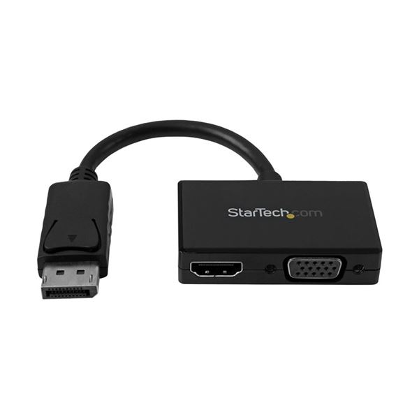 （まとめ）StarTech.com DisplayPort-HDMI/VGA変換アダプタ ツーインワン（2-in-1） トラベルAVアダプタ DP2HDVGA 1個 〔×5セット〕 【北海道・沖縄・離島配送不可】