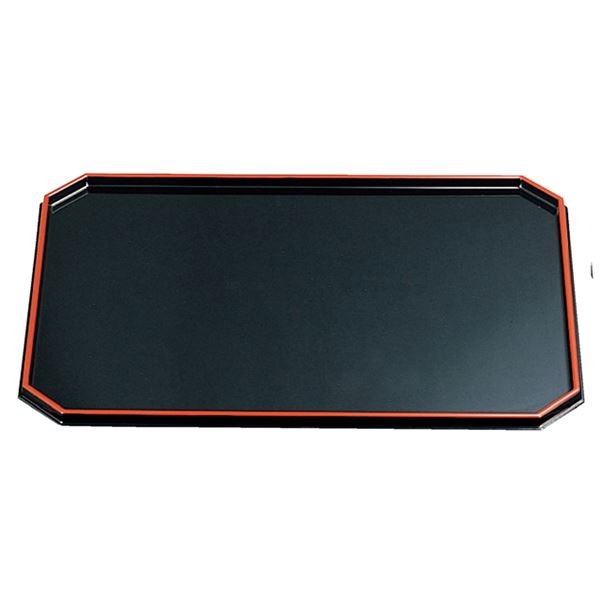 尺2隅切長手盆 黒天朱SL【代引不可】【北海道・沖縄・離島配送不可】