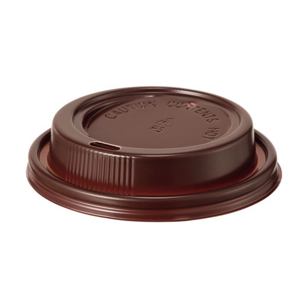 （まとめ）ストリックスデザイン リップルラップカップ 8オンス用フタ ブラウン MB-872 1パック（48個） 〔×10セット〕 【北海道・沖縄・離島配送不可】
