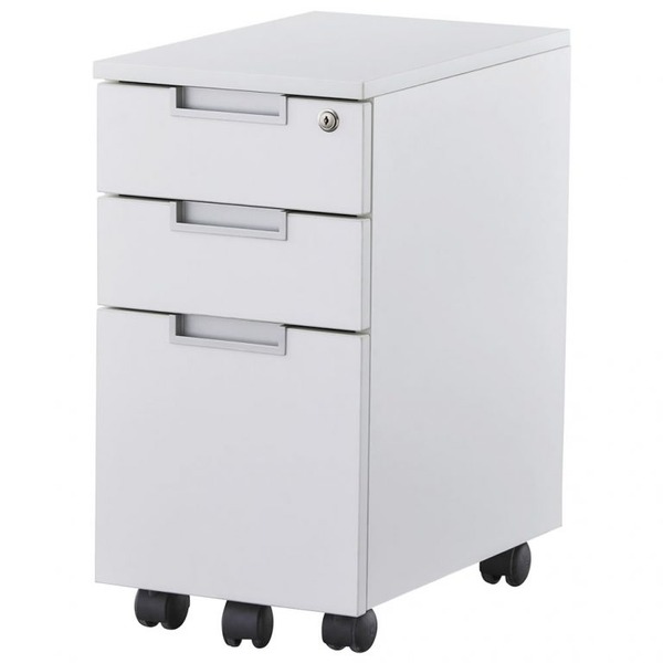 スチール脚デスク スリムワゴン ホワイト〔お客様組立品〕 【北海道・沖縄・離島配送不可】