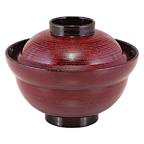 6寸 かがみ丼/どんぶり鉢 〔溜ハジキ刷毛目内黒 TA〕 直径157×高さ123(85)mm 日本製 食洗機対応 〔和食..