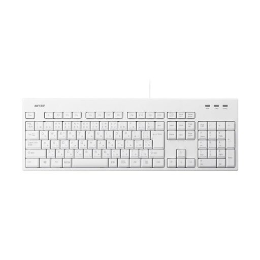 バッファロー USB接続有線フルキーボード 丸洗い対応 ホワイト BSKBU310WHZ 1台 【北海道・沖縄・離島配送不可】 バッファロー USB接続有線フルキーボード 丸洗い対応 ホワイト BSKBU310WHZ 1台 【北海道・沖縄・離島配送不可】