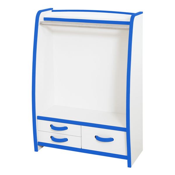 子供用 ハンガーラック/衣類収納 〔幅62.6cm ブルー〕 日本製 高耐久 引き出し付き 知育家具 EVAキッズシリーズ 〔完成品〕 【北海道・沖縄・離島配送...