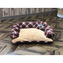 Pet Bed(ペットベッド)あご置きクッション付き パープル×キャメル 【北海道・沖縄・離島配送不可】