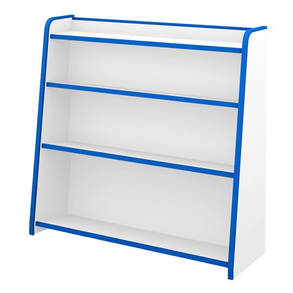 子供用 ブックシェルフ/本棚 〔幅93.3cm ブルー〕 日本製 高耐久性 知育家具 EVAキッズシリーズ ほんだな 〔完成品〕 【北海道・沖縄・離島配送不可】