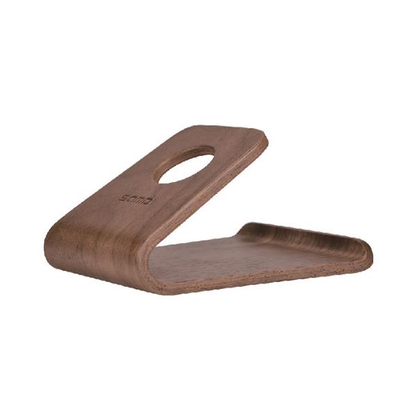 （まとめ）日本トラストテクノロジー 天然木 スマホロースタンド （ウォルナット） WSLS-WN〔×5セット〕【代引不可】【北海道・沖縄・離島配送不可】