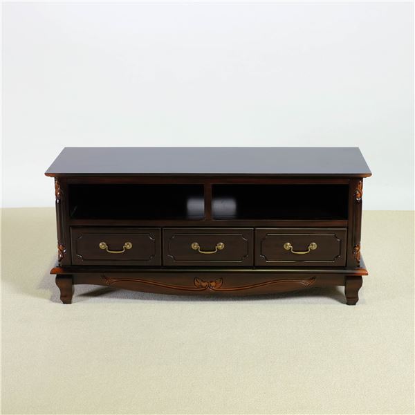 木製 ローボード/テレビ台 Sサイズ 約幅112×奥行40×高さ50.5cm ブラウン 完成品 〔リビング ダイニング 寝室〕