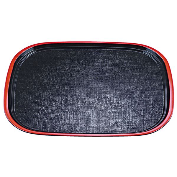 尺5オーバル布目盆 黒天朱SL【代引不可】【北海道・沖縄・離島配送不可】