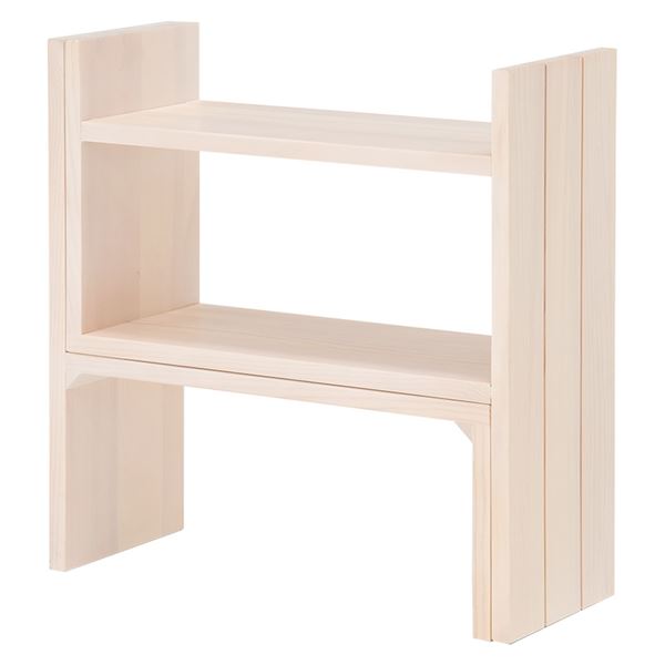 伸縮ラック/スパイスラック 約幅40〜75.5×奥行16×高さ41cm ホワイトウォッシュ 天然木 完成品 〔キッチン 台所〕 [3]