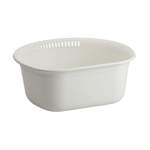 （まとめ）洗い桶 （D型） ポゼ ホワイト 〔40個セット〕【代引不可】【北海道・沖縄・離島配送不可】