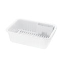 (まとめ) 水切りラックセット/キッチン用品 〔ホワイト L〕 抗菌加工 カトラリーポケット付 『シェリー』 〔×14個セット〕【代引不可】【北海道・沖縄・離島...