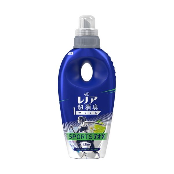 (まとめ) P＆G レノア 超消臭 1week スポーツデオX フレッシュシトラスブルー 本体 530ml 1本 〔×5セット〕