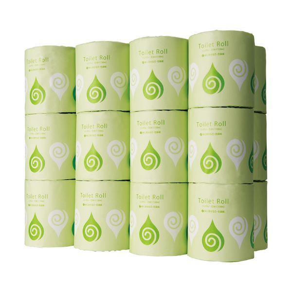 （まとめ）TANOSEE トイレットペーパー水に流せる芯＆包装紙 シングル 130m 1ケース（24ロール）〔×2セット〕 【北海道・沖縄・離島配送不可】