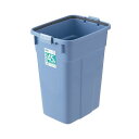 (まとめ)TANOSEE エコポリペール 角型 45L 本体 ブルー 1個 フタ別売 〔×3セット〕 【北海道・沖縄・離島配送不可】(3)