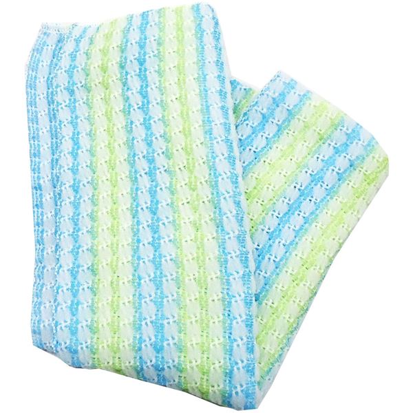 ボディタオル/お風呂グッズ 〔ブルー 5個セット〕 約20×90cm ポリエステル100% 泡のパティシエ 〔バスルーム お風呂 浴室〕 【北海道・沖縄・離島配...