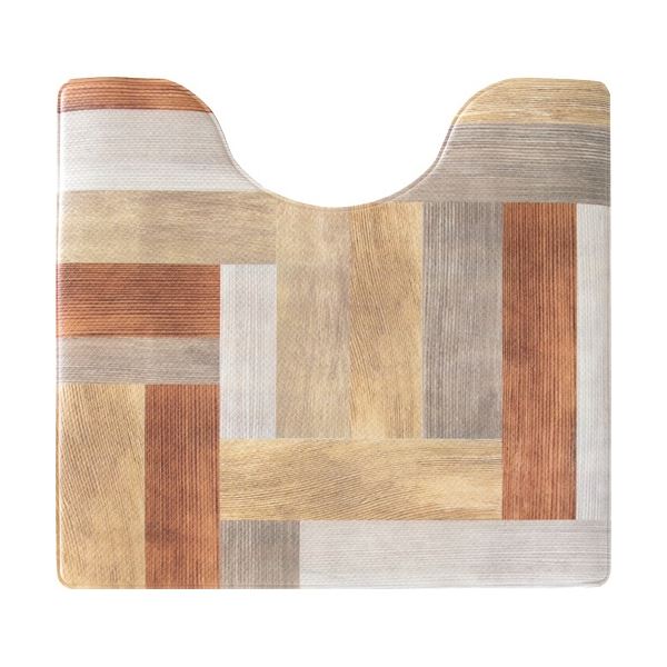 (まとめ) オカ 拭いてお手入れするトイレマット 約55×60cm ウッド 1枚 〔×3セット〕