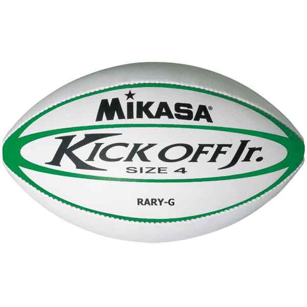 MIKASA（ミカサ）ラグビー ユースラグビーボール4号 ホワイト×グリーン 〔RARYG〕 【北海道・沖縄・離島配送不可】
