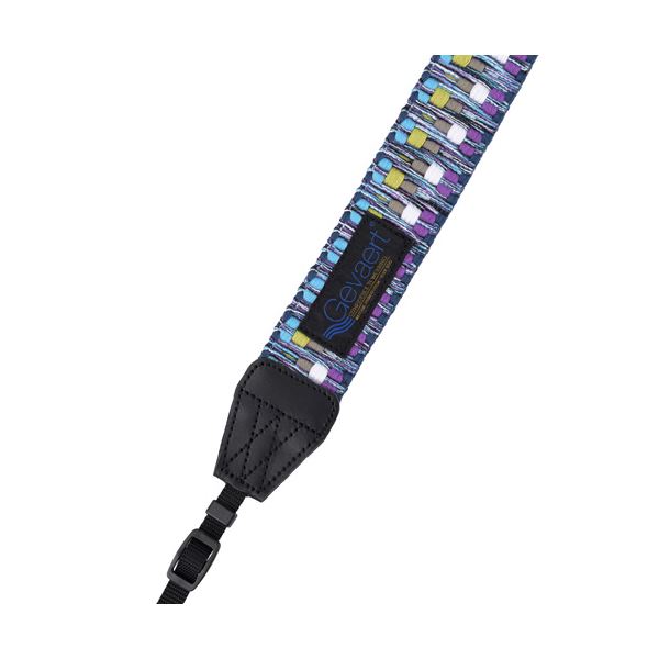 エツミ Gevaert カメラストラップ ビビッドシャギー ブルー／パープル VGV-004 【...