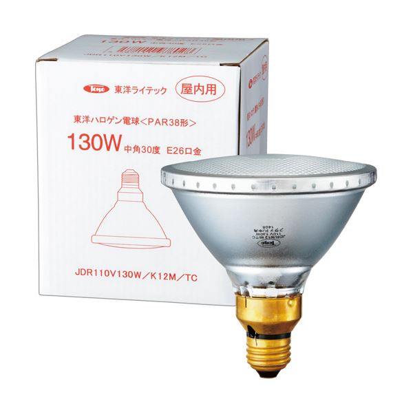 （まとめ）東洋ライテック PAR形ハロゲンランプ130W形 E26口金 中角 JDR110V130W/K12M/TC 1個〔×3セット〕【代引不可】【北海道・沖縄・離島配送不可】