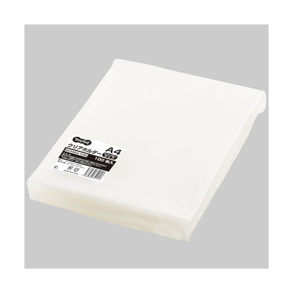 (まとめ）TANOSEE クリアホルダーエコノミータイプ A4 厚さ0.15mm 1セット(600枚:100枚×6パック)〔×3セット〕【代引不可】【北海道・沖縄・離島配送不可】